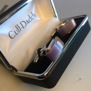 Lavender colour unisex cuff links